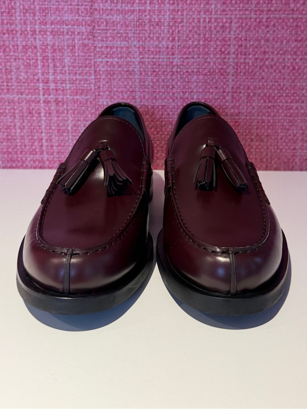 NWT Tod’s Gomma Burgundy Leather Tassel Loafers EU41/US8 $1,100